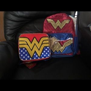 Wonder Woman backpack and lunch bag (2 available)